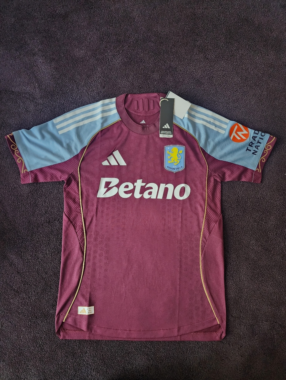 Aston Villa Authentic Home Jersey New Size Small